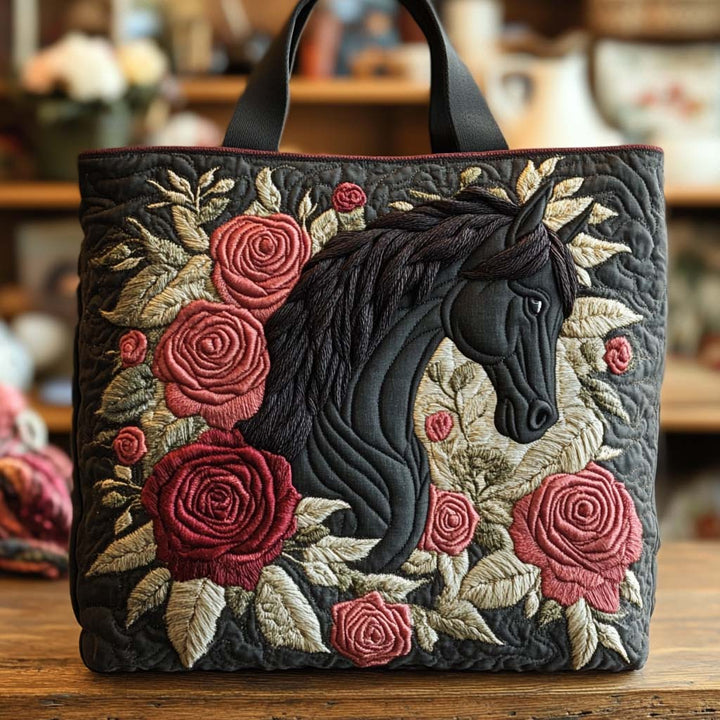 Crimson Rose Stallion Tote Bag
