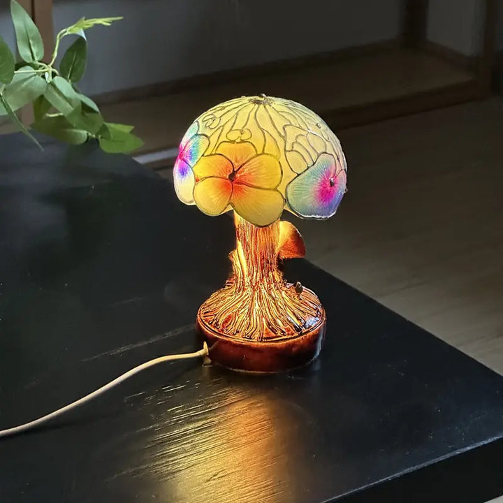 Boho Chic Mushroom Floral Lamp