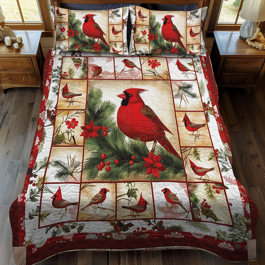 Nature-Inspired Cardinal 3-Piece Bedding Set